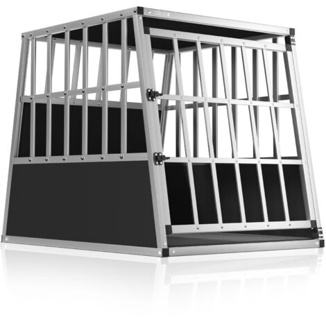 Cage de transport pour chien L – Aluminium et MDF résistant aux intempéries – Dimensions 90x66x72 cm – 2 portes verrouillables – Cadoca (1/9)