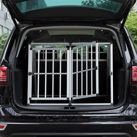 Cage de transport pour animaux domestiques noir argent caisse chien boîte grille  Cage pour animaux XXL