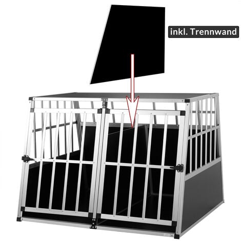 Cage de transport pour animaux domestiques noir argent caisse chien boîte grille  Cage pour animaux XXL