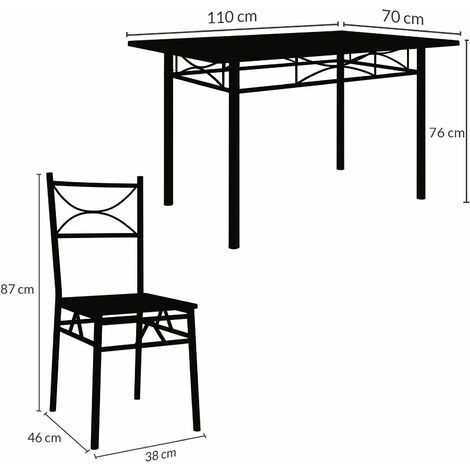 Casaria de meubles 5 pièces Casaria - table à manger + 4 chaises - Wit