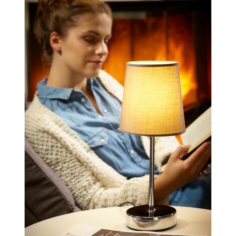 2x Lampes de chevet avec abat-jour anthracite Lampe de table bureau Moderne  Maison Déco intérieur