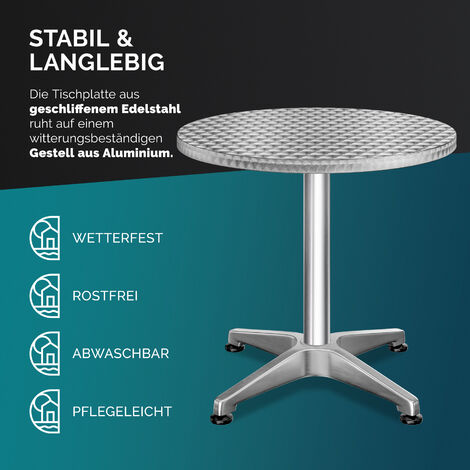 CASARIA® Table haute pliante blanche Table de bar Ø 60cm Mange-debout rond  Table de