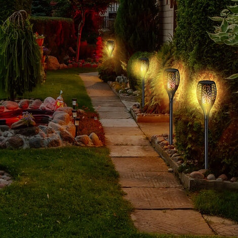 Relaxdays Lampe décorative, avec bougie LED, aspect rotin, effet flamme,  jardin, balcon et terrasse, lumière table, noir