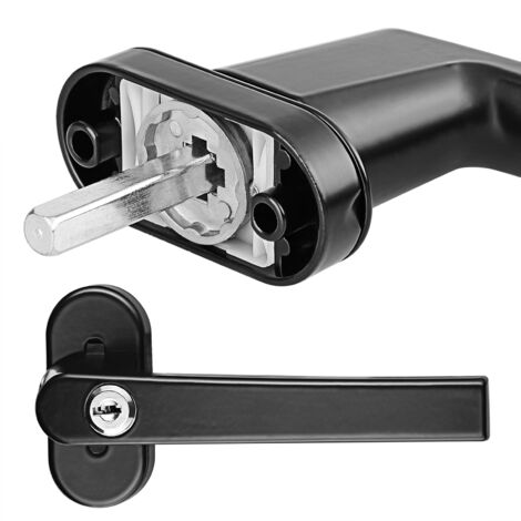 MONZANA® Poignée de fenêtre noire verrouillable à clés sécurité enfants poignée de sécurité pour fenêtre acier  Set de 4