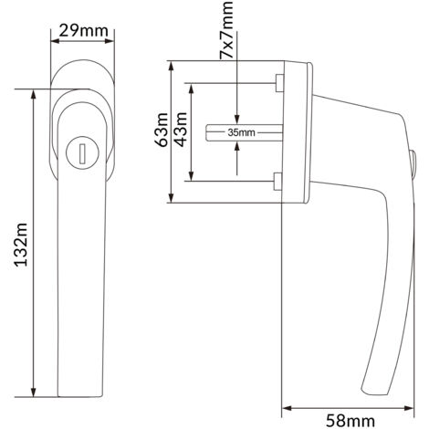 MONZANA® Poignée de fenêtre noire verrouillable à clés sécurité enfants poignée de sécurité pour fenêtre acier  Set de 4