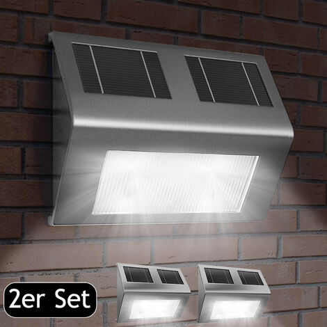 MONZANA®  2x Applique solaire LED applique murale extérieur éclairage terrasse jardin avec capteur crépusculaire 8h autonomie (1/5)