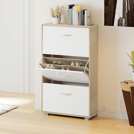 Armoire à Chaussures Prato Milton & Oldbrook - Rangement 18 Paires, Design Compact Blanc, 60x24x119 Cm - 7
