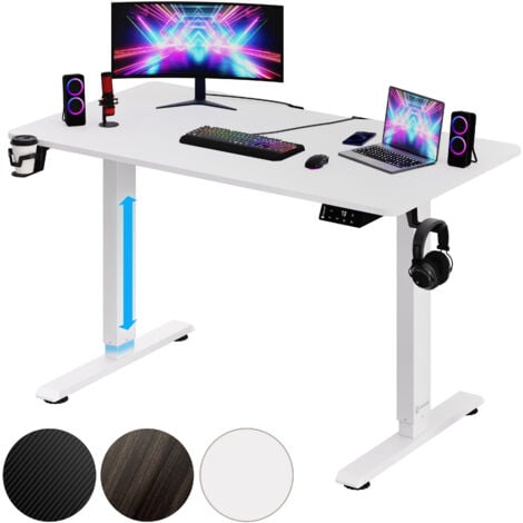 Casaria Bureau électrique réglable en hauteur avec écran LCD 73-118cm bureau assis debout structure résistante ajustable  110cm Weiß (de)