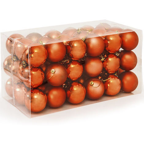 Lot De 6 Boules De Noël (D80 Mm) Alpine Caramel - Boule Et Déco De