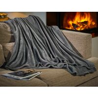 Deuba Plaid couverture polaire couleurs et taille à choisir pour intérieur hiver 200x150cm - black (en)