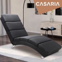 Chaise Longue London CASARIA - Fauteuil Relax Dossier Haut - Salon Et Intérieur Anthracite