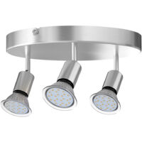 Monzana Plafonnier LED 1 à 4 ampoules 3 W 300 lm 360° et orientable à 90° 3 Flammes Rondes