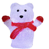 Monzana – Figurine lumineuse LED en acrylique – Ours polaire – 5m câble – 16 à 90 LED – Intérieur et extérieur – Classe de protection IP44