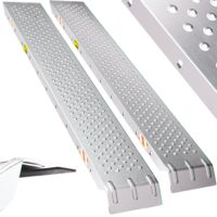 Deuba – Rampes de chargement en acier galvanisé 160 cm – Lot de 2 – Charge max. 400 kg – Surface antidérapante perforée – 22,5 cm de largeur