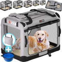 Cage de transport pour animaux chien chat rongeur Respirant Pliable Sac de transport Matelas douillet  L - Gris
