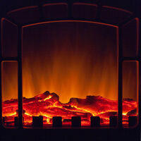 Cheminée électrique 2000W chauffage LED effet feu de cheminee design poêle à bois Noir