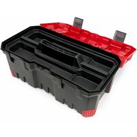 Coffre à outils Rouge/Noir 490x260x240mm Plastique Idéal pour Transport et Stock