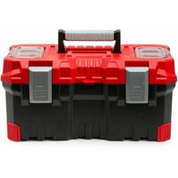 Coffre à outils Rouge/Noir 490x260x240mm Plastique Idéal pour Transport et Stock