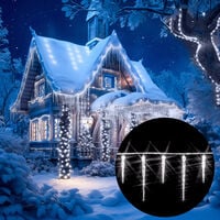 Guirlande lumineuse LED avec stalactites Intérieur extérieur Décoration de Noël 40 Icicles LED White (en)