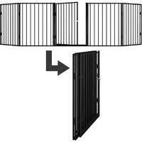 Barrière de sécurité 310 cm Grille de protection en métal pour animaux Barrière cheminée escalier