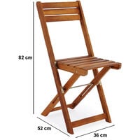Ensemble table et chaises 3 pcs balcon pliable Salon de jardin en bois d''acacia Brun