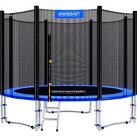 Monzana – Trampoline extérieur rond Ø244cm – Charge max. 150kg – Filet de sécurité renforcé – Échelle incluse – Certifié TÜV Rheinland GS