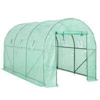 Gardebruk – Serre tunnel en bâche polyéthylène 350x200x200cm – Surface 7 m² – 6 fenêtres avec moustiquaire – Installation rapide par vis