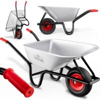 Gardebruk – Brouette de jardin 100L – Acier galvanisé – Charge max 250kg – Roue gonflable tout terrain – Châssis renforcé pour chantiers