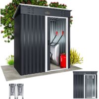 Gardebruk – Abri de jardin métal 164x84x182cm – Acier zingué résistant aux intempéries – Porte coulissante avec plinthe – 1,4 m² de surface