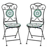 Deuba Deuba lot de 2 chaises de jardin en mosaïque de pierres pliables jardin balcon 
