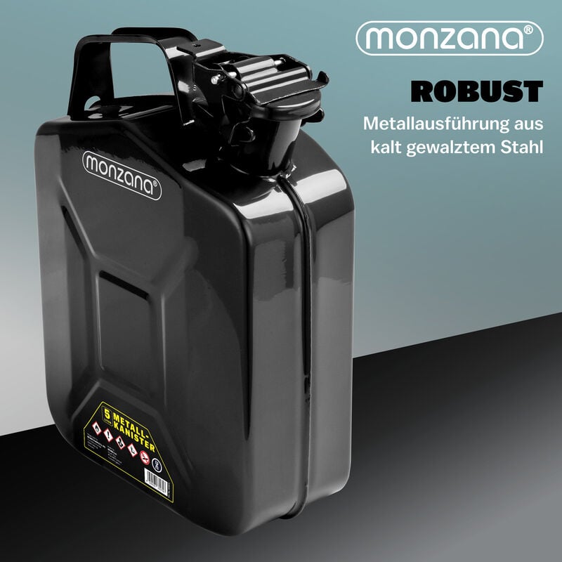 MONZANA® Metallkanister 3er-Set 20L inkl. Ausgießer Verlängerung
