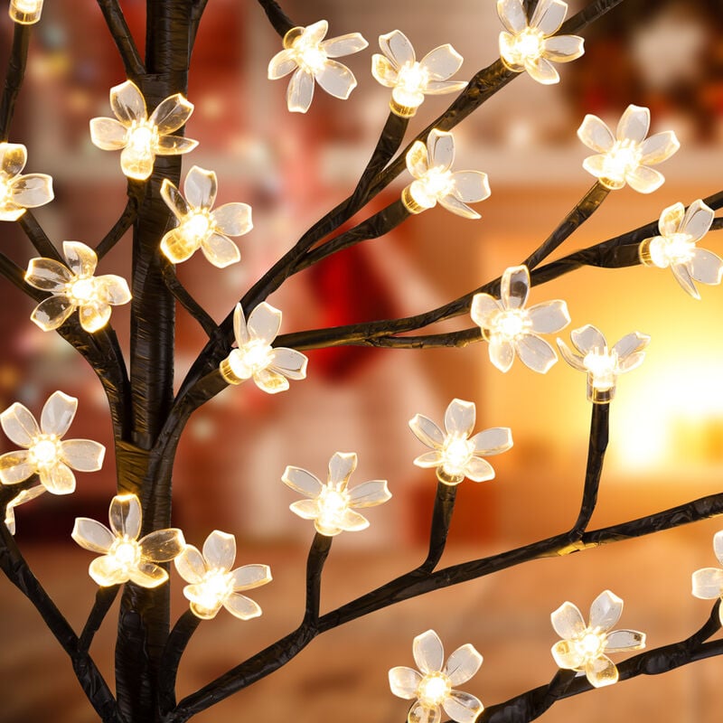 Monzana Kirschblütenbaum LED mit Fernbedienung Timer Dimmer Innen Außen  Künstlich Groß Deko Weihnachten Weihnachtsdeko Leuchtbaum Lichterbaum 2er  Set 220cm - 220 LEDs