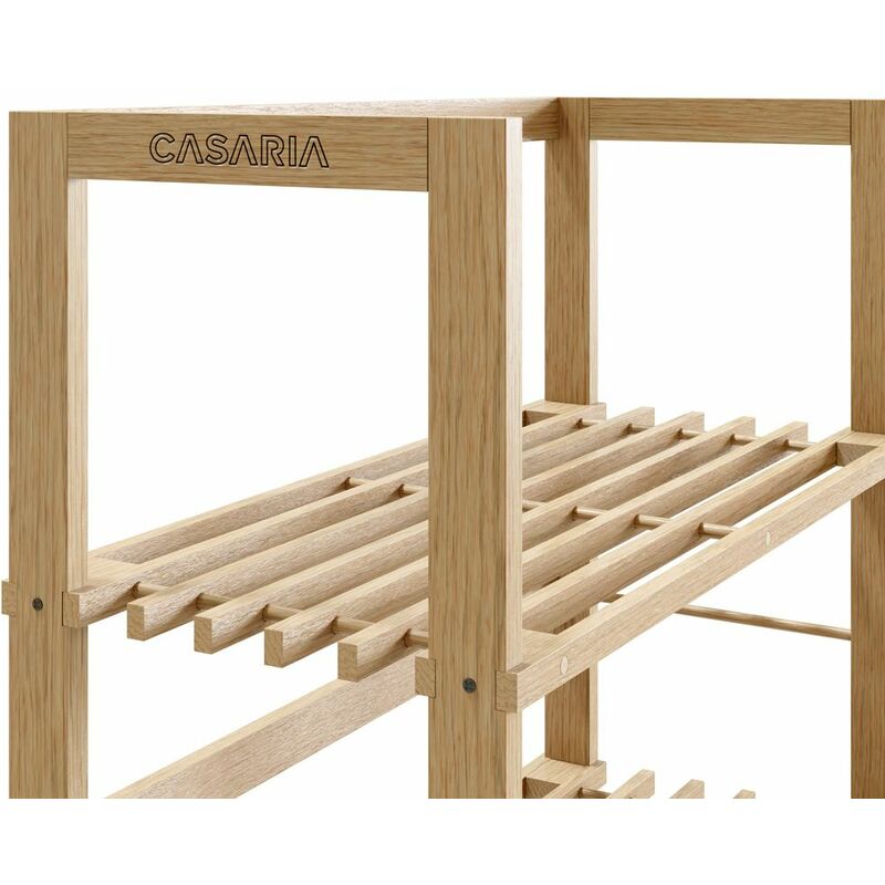 Casaria 2er Set Standregal Öland Holz 135,5 x 58 x 27 cm 5 Böden Belastbar  Holzregal Bad Küche Keller Regal