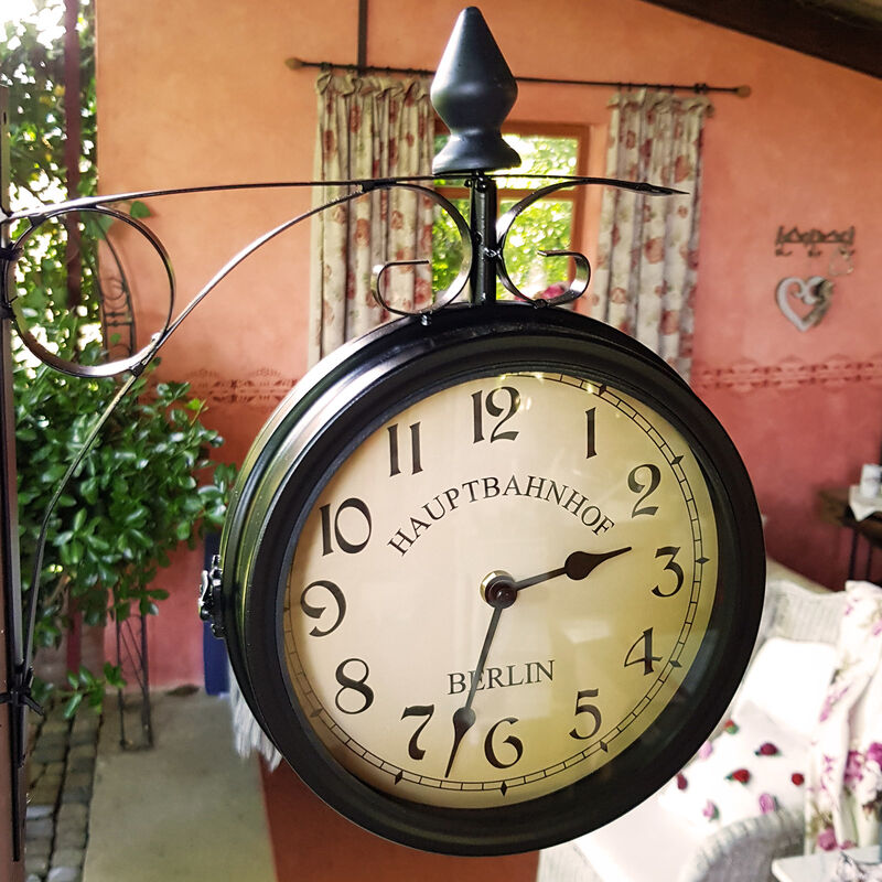 Wanduhr Doppelseitige Bahnhofsuhr Zimmer Bahnhofsuhr Zweiseitig Uhr Antik Quarz Wanduhr Doppelseitige Bahnhofsuhr Zimmer Bahnhofsuhr Zweiseitig Uhr Antik Quarz