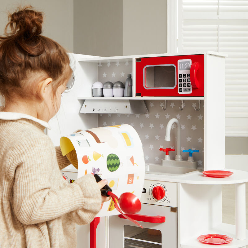 Mit LICHT & TON Kinder Mikrowelle Spielzeug Backofen Spielküche Kinderküche OVP 