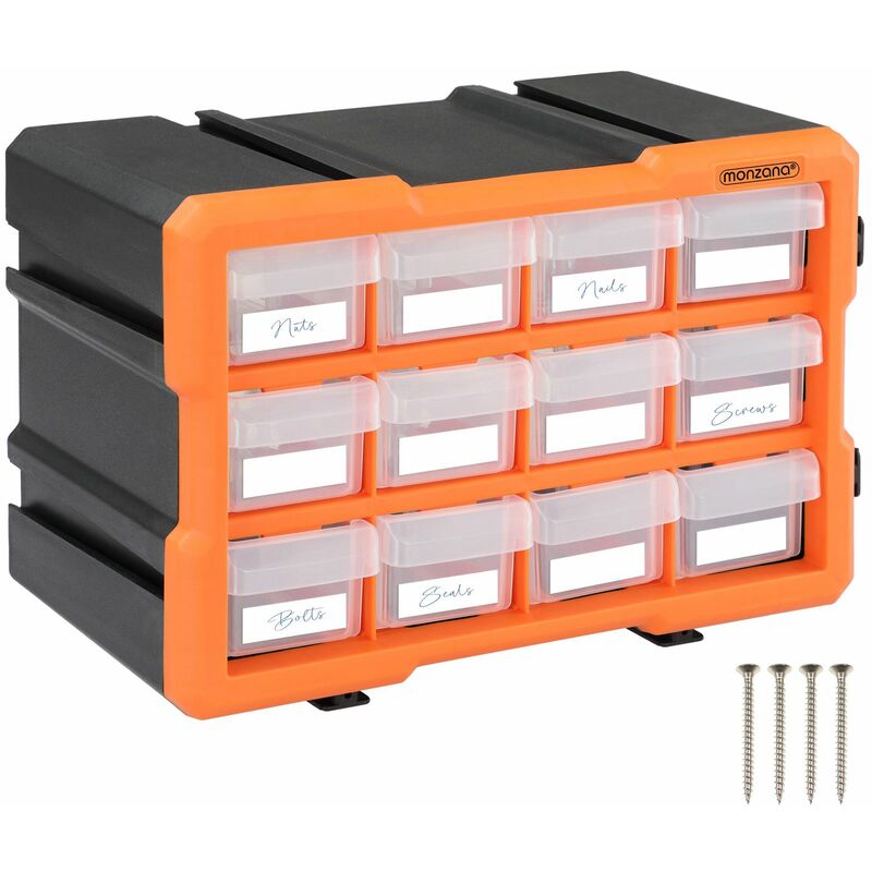 Monzana Kleinteilemagazin Sortimentskasten erweiterbar verschiedene Größen  Sortierbox für Kleinteile Aufbewahrungsbox 24 Fächer Boxsystem