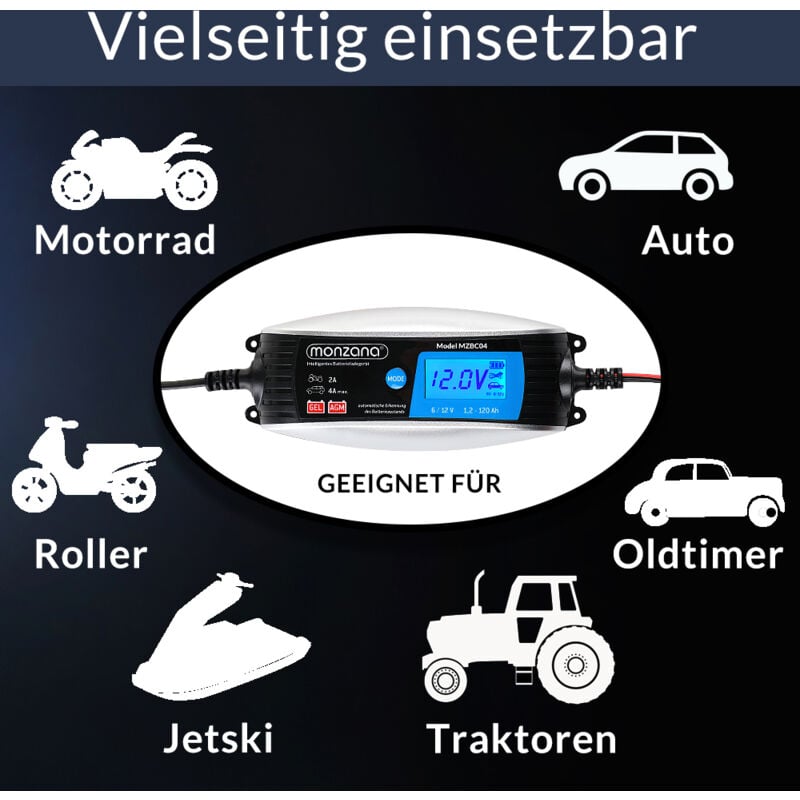 Batterieladegerät für Auto und Mottorad 6V und 12V Trainer, 19,99 €