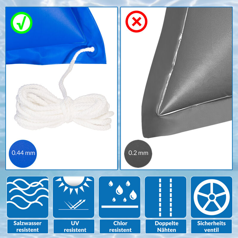 MONZANA® Poolkissen Winter Chlorbeständig Seil PVC Verstärktes