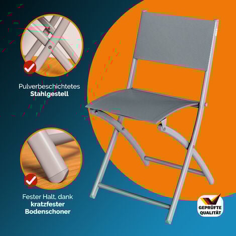 CASARIA® Gartenstühle Klappbar 130kg Belastbarkeit Metall Wetterfest