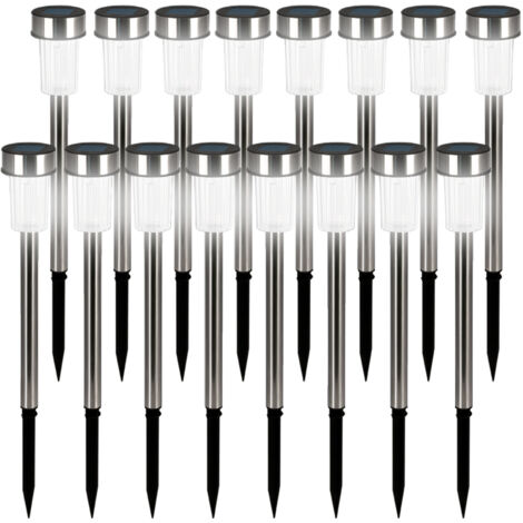 MONZANA® LED Solarlampen Außen 16er Set Wetterfest IP44 Edelstahl