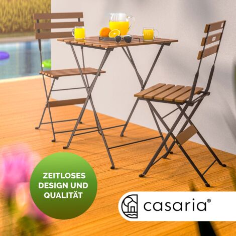 CASARIA® Balkonmöbel Set 2 Personen Wetterfest FSC®zertifiziert 3Tlg