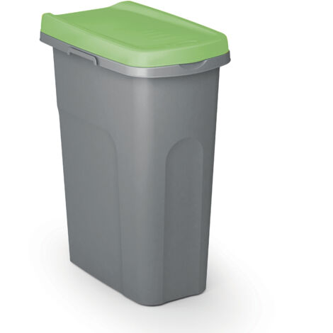CASARIA® Mülleimer Küche 25L mit Deckel Geruchsdicht Müllbeutelhalterung Kunststoff Abfalleimer 39x24cm Bad Papierkorb Büro Mülltrennsystem  Grün