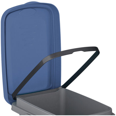 Lot De 3 Poubelles De Cuisine 25L – Couvercles Bleu, Jaune, Vert, Système De Tri, Dimensions 39x24x51 Cm - 2