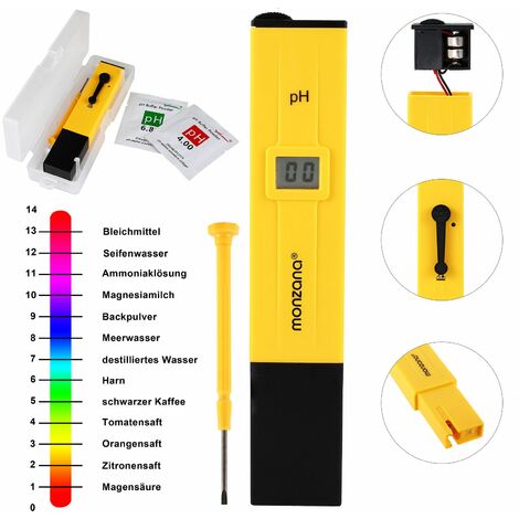 Digitale Wassertester mit LCD Anzeige + Batterie PH Messgerät
