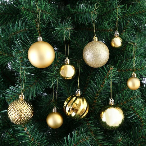Weihnachtsbaumkugeln Christbaumkugeln CASARIA® 103er Weihnachtskugeln Set Weihnachtsbaumschmuck gold