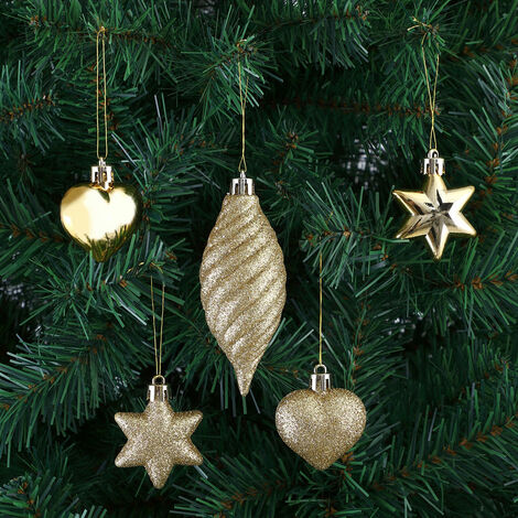 CASARIA® Weihnachtskugeln 103er Christbaumkugeln Weihnachtsbaumkugeln gold Weihnachtsbaumschmuck Set