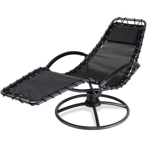 Gartenliege Sonnenliege Liegestuhl Relax Lounge Sessel Liege Schwingliege Taupe 