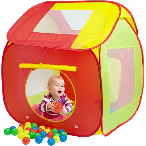 Spielzelt Kinderzelt Pop-up Spielhaus Bällepool Bällebad Zelt+100Bälle für Hause 