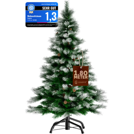CASARIA® Weihnachtsbaum künstlich 140 150 180 240 cm dichte Spitzen schneller Aufbau Metallständer wie echt schwer entflammbar Tannenbaum Schnee 180cm