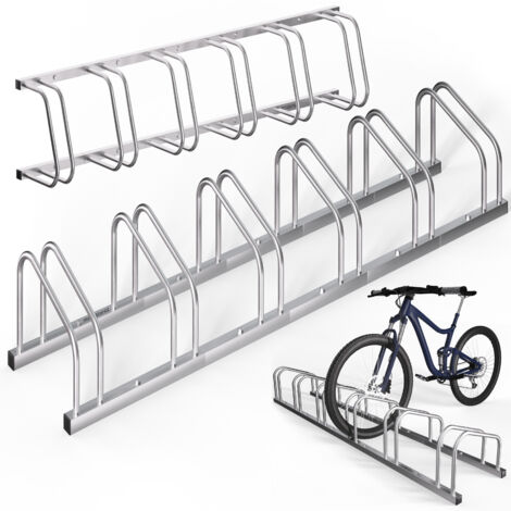MONZANA® Fahrradständer für 2-6 Fahrräder 30-65 mm Reifenbreite rostfreier Stahl selbstsichernde Schrauben Mehrfachständer Fahrradhalter Aufstellständer  6 Fahrräder